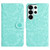 Samsung Galaxy S26 UItra Floral Embossed Pattern Leather Phone Case - Light Green