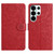 Samsung Galaxy S26 UItra Floral Embossed Pattern Leather Phone Case - Red