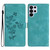 Samsung Galaxy S26 UItra Flower Butterfly Embossing Pattern Leather Phone Case - Sky Blue
