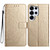 Samsung Galaxy S26 UItra Flower Embossed Leather Phone Case - Gold