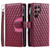 Samsung Galaxy S26 UItra Glitter Lattice Zipper Wallet Leather Phone Case - Wine Red
