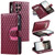 Samsung Galaxy S26 UItra Glitter Lattice Zipper Wallet Leather Phone Case - Wine Red