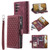 Samsung Galaxy S26 UItra Grid Texture Zipper Leather Phone Case with Lanyard - Wine Red