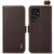 Samsung Galaxy S26 UItra KHAZNEH Side-Magnetic Litchi Genuine Leather RFID Phone Case - Brown
