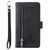 Samsung Galaxy S26 UItra Nine Card Zipper Bag Leather Phone Case with Lanyard - Black