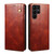 Samsung Galaxy S26 UItra Oil Wax Crazy Horse Texture Leather Phone Case - Brown