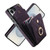 Samsung Galaxy S26 UItra Rhombic Texture Card Bag Phone Case with Long Lanyard - Dark Purple