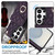Samsung Galaxy S26 UItra Rhombic Texture Card Bag Phone Case with Long Lanyard - Dark Purple