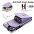 Samsung Galaxy S26 UItra Rhombic Texture Card Bag Phone Case with Long Lanyard - Light Purple