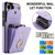 Samsung Galaxy S26 UItra Rhombic Texture Card Bag Phone Case with Long Lanyard - Light Purple