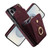 Samsung Galaxy S26 UItra Rhombic Texture Card Bag Phone Case with Long Lanyard - Wine Red