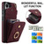 Samsung Galaxy S26 UItra Rhombic Texture Card Bag Phone Case with Long Lanyard - Wine Red