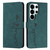 Samsung Galaxy S26 UItra Skin Feel Heart Embossed Leather Phone Case with Long Lanyard - Green