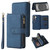 Samsung Galaxy S26 UItra Skin Feel Multi Card Slots Zipper Wallet Leather Phone Case - Blue