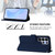 Samsung Galaxy S26 UItra Skin Feel Solid Color Leather Phone Case with Lanyard - Navy Blue