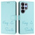 Samsung Galaxy S26 UItra Smile Embossing RFID Leather Phone Case - Mint Green