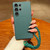 Samsung Galaxy S26 UItra Solid Color Liquid Silicone Magnetic Phone Case with Lanyard - Dark Green