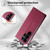 Samsung Galaxy S26 UItra Stitched Line Magnetic RFID Vegan Leather Phone Case - Wine Red