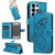 Samsung Galaxy S26 UItra Swallowtail Butterfly Embossed Leather Phone Case - Blue
