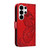 Samsung Galaxy S26 UItra Swallowtail Butterfly Embossed Leather Phone Case - Red