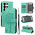 Samsung Galaxy S26 UItra Tree & Cat Embossed Pattern Flip Leather Phone Case - Green
