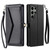 Samsung Galaxy S26 UItra Wallet Multi-card Slot Leather Phone Case with Lanyard - Black