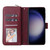 Samsung Galaxy S26+ 9-Card Slots Zipper Wallet Bag Leather Phone Case - Wine Red
