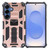 Samsung Galaxy S26+ Armor Shockproof TPU + PC Magnetic Phone Case with Holder - Rose Gold
