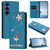 Samsung Galaxy S26+ Ballet Girl Diamond Studded RFID Vegan Leather Phone Case - Lake Blue