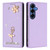 Samsung Galaxy S26+ Ballet Girl Diamond Studded RFID Vegan Leather Phone Case - Light Purple