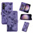 Samsung Galaxy S26+ Butterfly Cat Embossing Flip Leather Phone Case - Purple