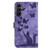 Samsung Galaxy S26+ Butterfly Cat Embossing Flip Leather Phone Case - Purple