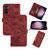 Samsung Galaxy S26+ Butterfly Cat Embossing Flip Leather Phone Case - Red