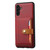 Samsung Galaxy S26+ Calfskin Card Slot TPU Hybrid PU Phone Case - Red