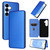 Samsung Galaxy S26+ Carbon Fiber Texture Flip Leather Phone Case - Blue