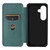 Samsung Galaxy S26+ Carbon Fiber Texture Flip Leather Phone Case - Green