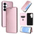 Samsung Galaxy S26+ Carbon Fiber Texture Flip Leather Phone Case - Pink