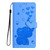 Samsung Galaxy S26+ Cartoon Elephant Embossed Leather Phone Case - Blue