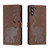 Samsung Galaxy S26+ Cartoon Elephant Embossed Leather Phone Case - Brown