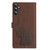 Samsung Galaxy S26+ Cartoon Elephant Embossed Leather Phone Case - Brown