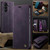 Samsung Galaxy S26+ CaseMe 033 Calf Leather Lining Microfibre RFID Blocking Phone Case - Purple