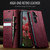 Samsung Galaxy S26+ CaseMe 033 Calf Leather Lining Microfibre RFID Blocking Phone Case - Red