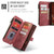Samsung Galaxy S26+ CaseMe C30 Card Slots Zipper Wallet Leather Phone Case - Red