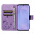 Samsung Galaxy S26+ Cat and Bee Embossed Flip Leather Phone Case - Purple