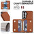 Samsung Galaxy S26+ Crossbody Dual-buckle Wallet RFID Back Leather Phone Case - Brown