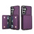 Samsung Galaxy S26+ Crossbody Dual-buckle Wallet RFID Back Leather Phone Case - Dark Purple