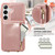 Samsung Galaxy S26+ Crossbody Lanyard Zipper Wallet Leather Phone Case - Rose Gold