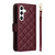 Samsung Galaxy S26+ Crossbody Rhombic Zipper Tower Buckle Leather Phone Case with Lanyard - Wine Red