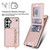 Samsung Galaxy S26+ Cross-body Zipper Square Phone Case with Holder - Rose Gold