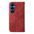 Samsung Galaxy S26+ Cubic Grid Calf Texture Magnetic Leather Phone Case - Red